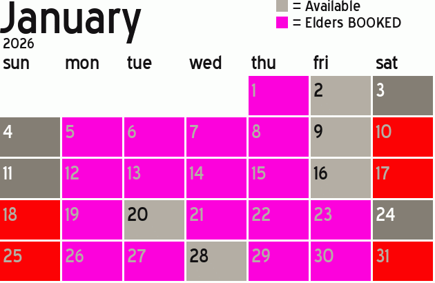 Missionary Dinner Calendar