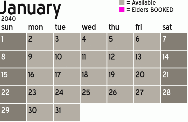 Missionary Dinner Calendar