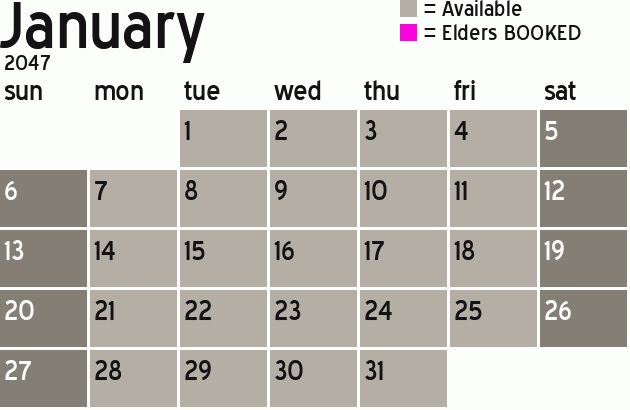 Missionary Dinner Calendar