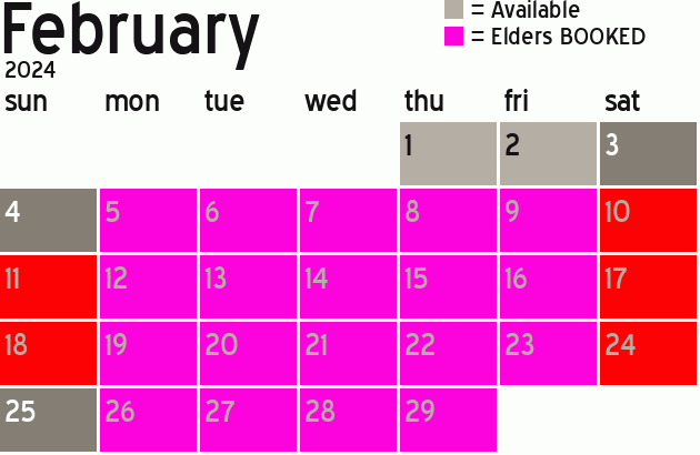 Missionary Dinner Calendar