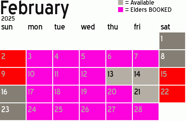 Missionary Dinner Calendar