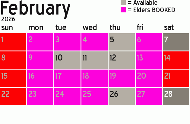 Missionary Dinner Calendar