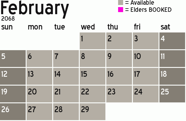 Missionary Dinner Calendar