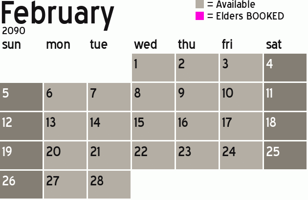 Missionary Dinner Calendar