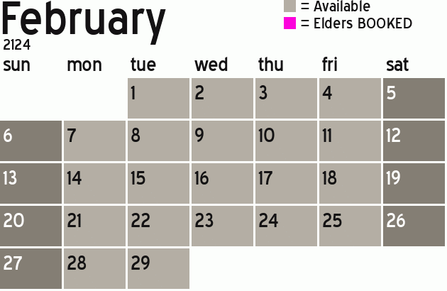 Missionary Dinner Calendar