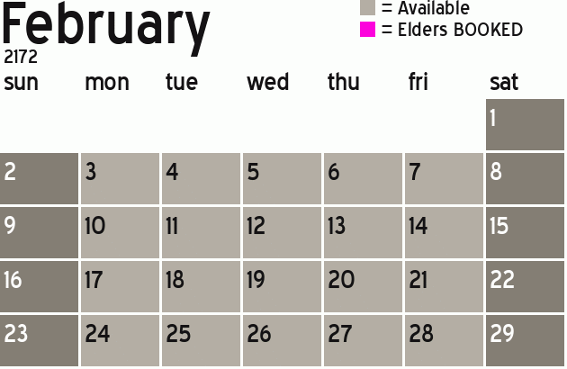 Missionary Dinner Calendar