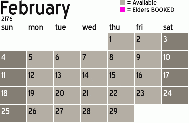 Missionary Dinner Calendar
