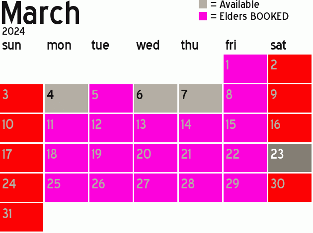 Missionary Dinner Calendar