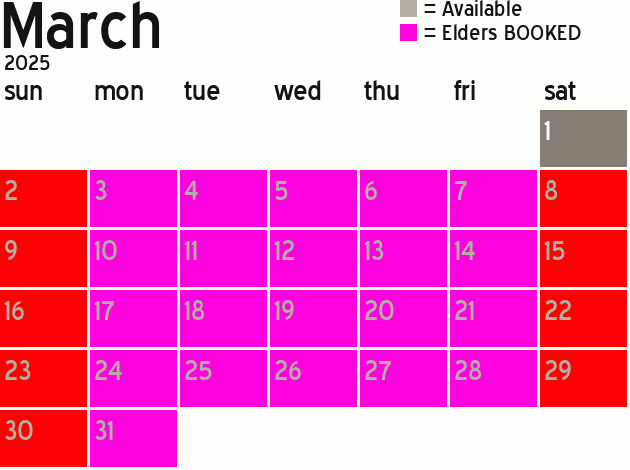 Missionary Dinner Calendar