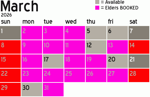 Missionary Dinner Calendar