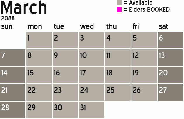 Missionary Dinner Calendar