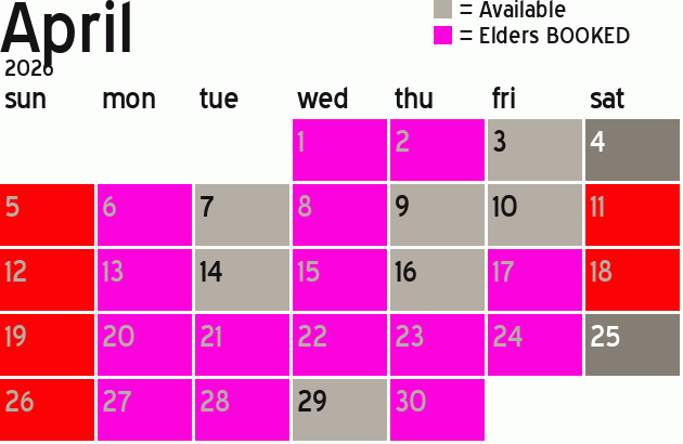 Missionary Dinner Calendar
