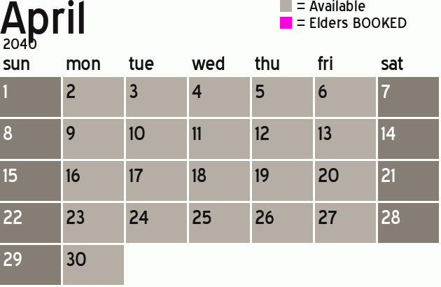 Missionary Dinner Calendar