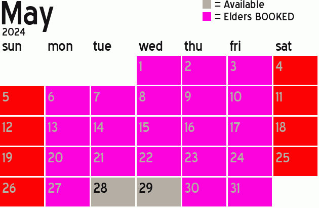 Missionary Dinner Calendar