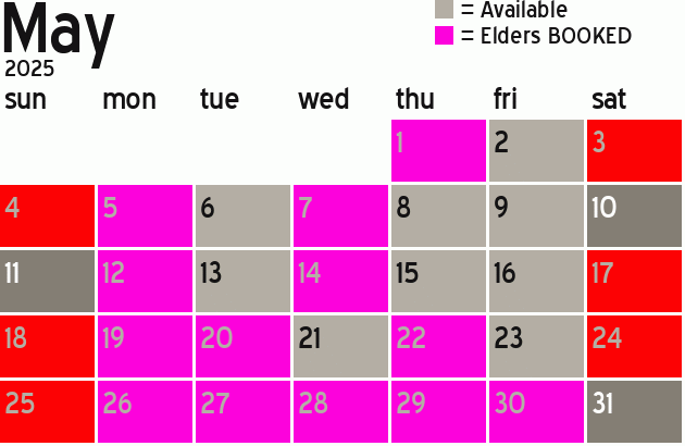 Missionary Dinner Calendar