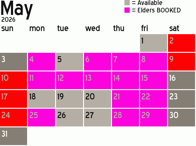 Missionary Dinner Calendar
