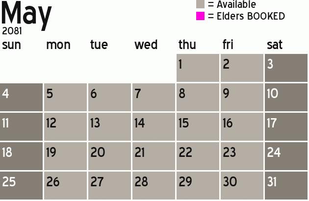 Missionary Dinner Calendar
