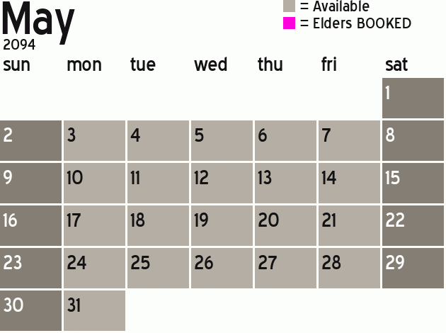 Missionary Dinner Calendar