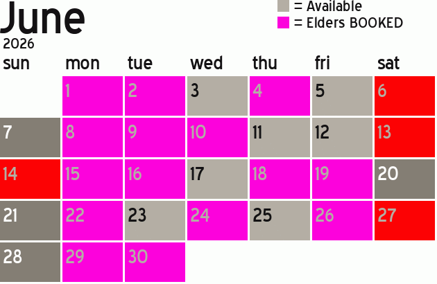 Missionary Dinner Calendar
