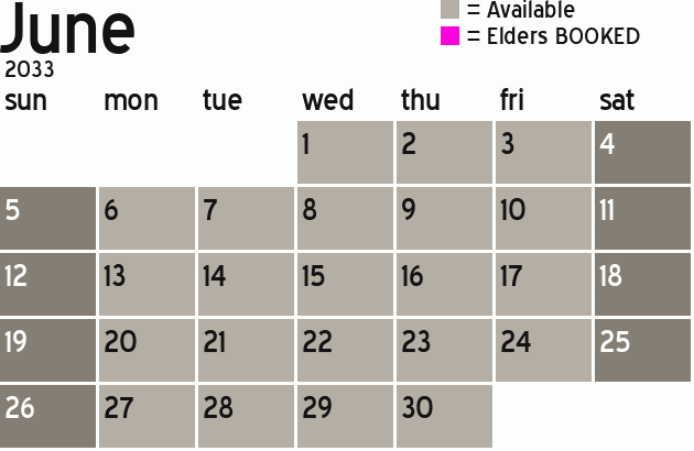 Missionary Dinner Calendar