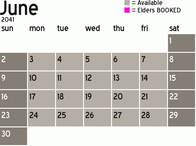 Missionary Dinner Calendar