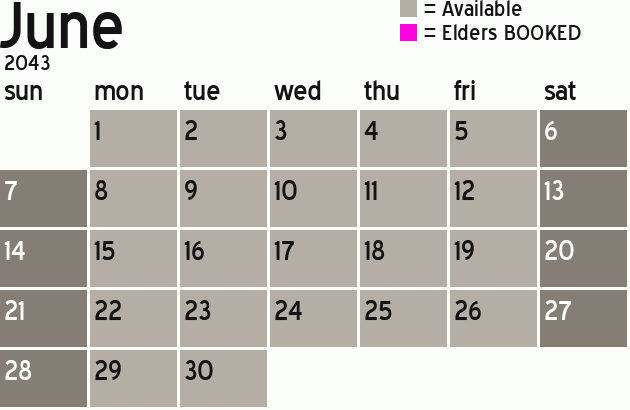 Missionary Dinner Calendar