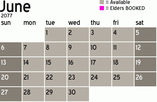 Missionary Dinner Calendar