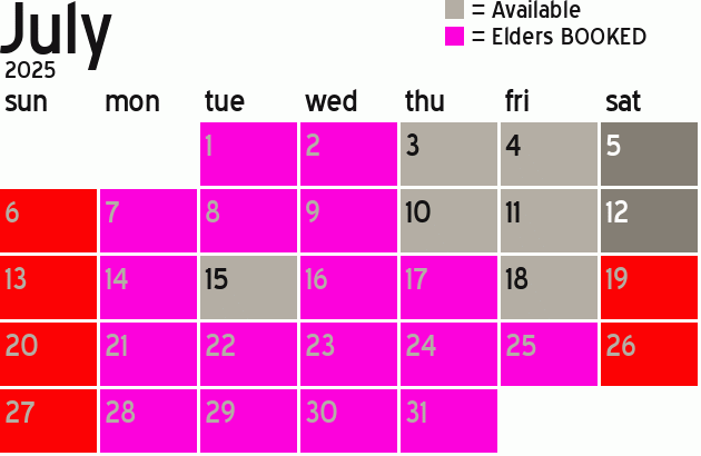 Missionary Dinner Calendar
