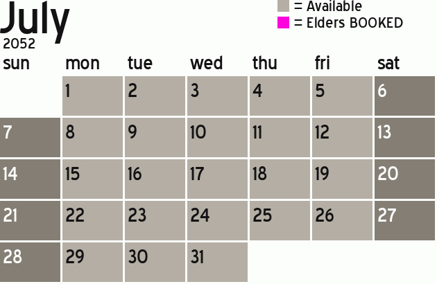Missionary Dinner Calendar