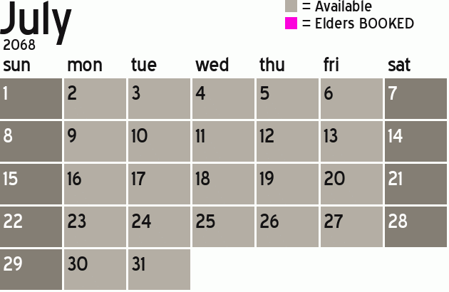 Missionary Dinner Calendar