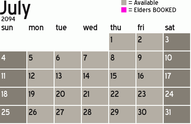 Missionary Dinner Calendar