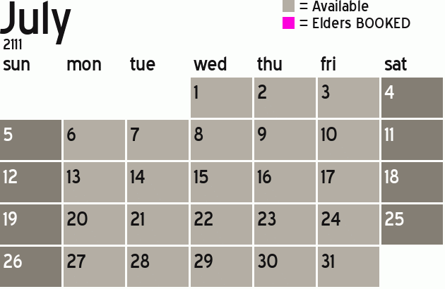 Missionary Dinner Calendar