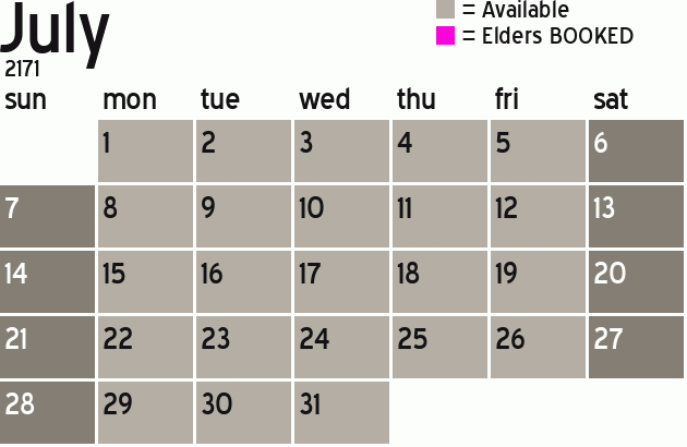 Missionary Dinner Calendar