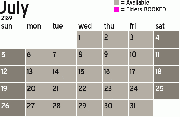 Missionary Dinner Calendar