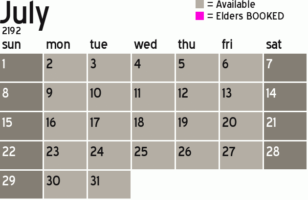 Missionary Dinner Calendar