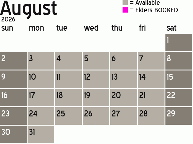 Missionary Dinner Calendar