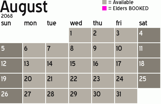 Missionary Dinner Calendar