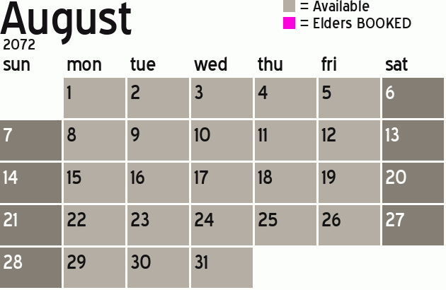 Missionary Dinner Calendar