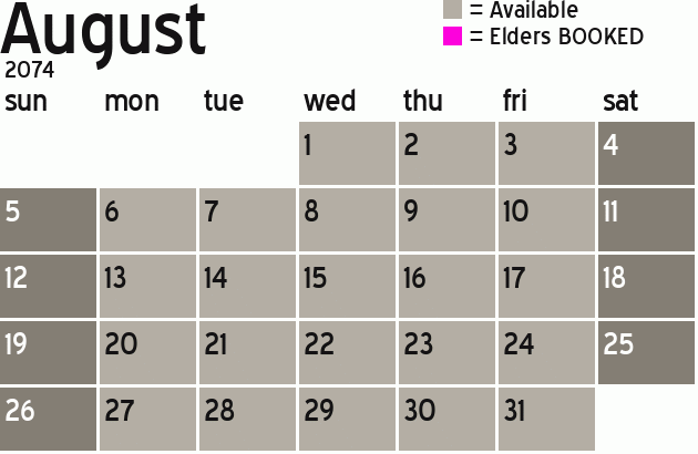 Missionary Dinner Calendar