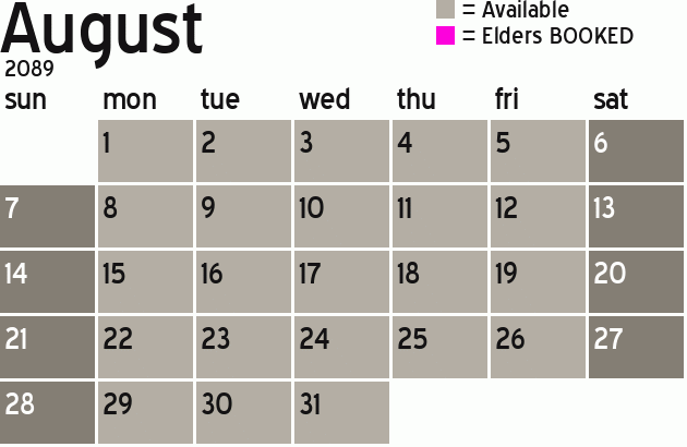 Missionary Dinner Calendar