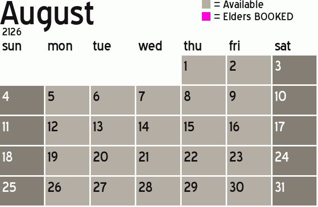Missionary Dinner Calendar