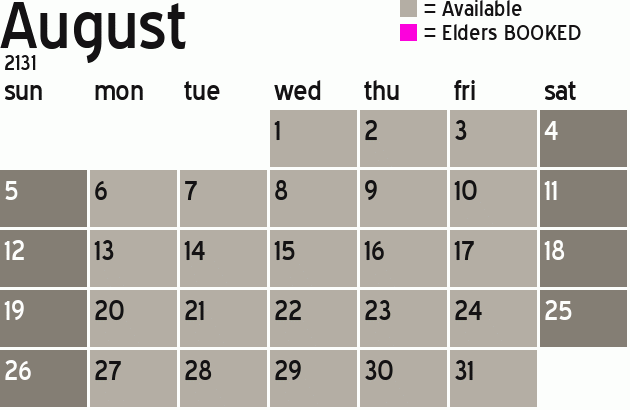 Missionary Dinner Calendar