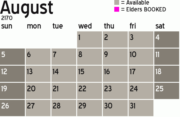 Missionary Dinner Calendar