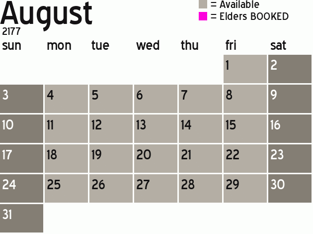 Missionary Dinner Calendar