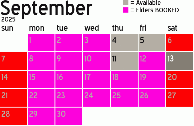 Missionary Dinner Calendar