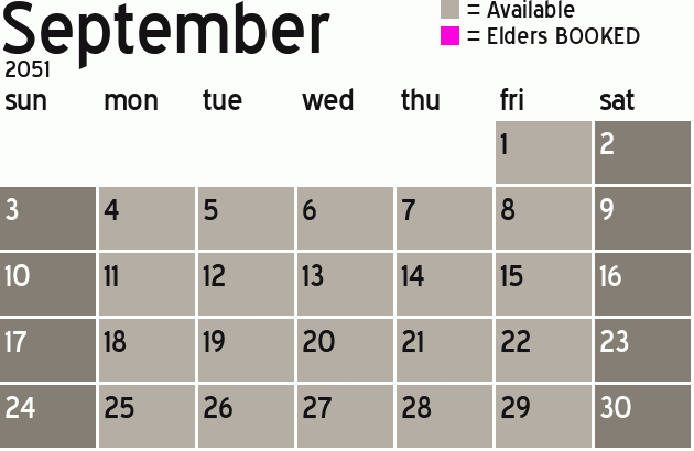 Missionary Dinner Calendar