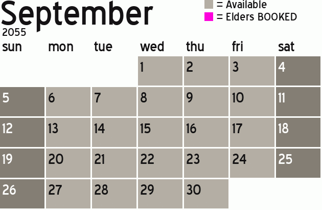 Missionary Dinner Calendar