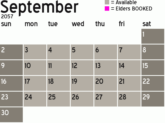 Missionary Dinner Calendar