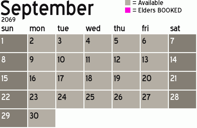 Missionary Dinner Calendar