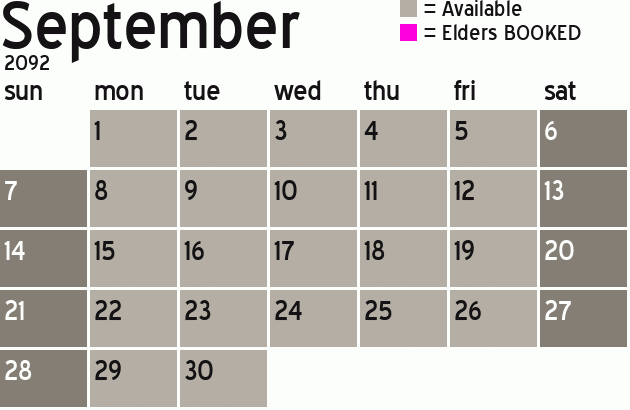 Missionary Dinner Calendar